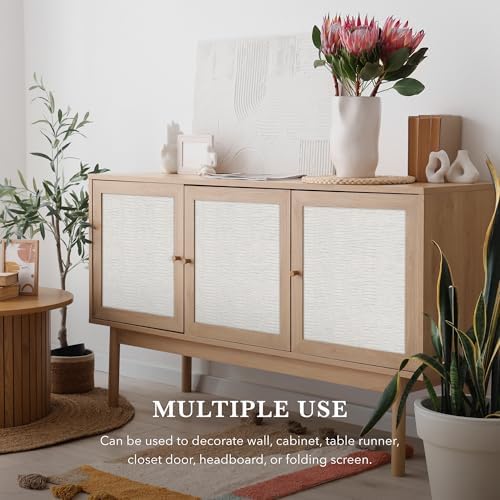 GoDear Design White Textured Wallpaper Cabinet Covers - Image 3