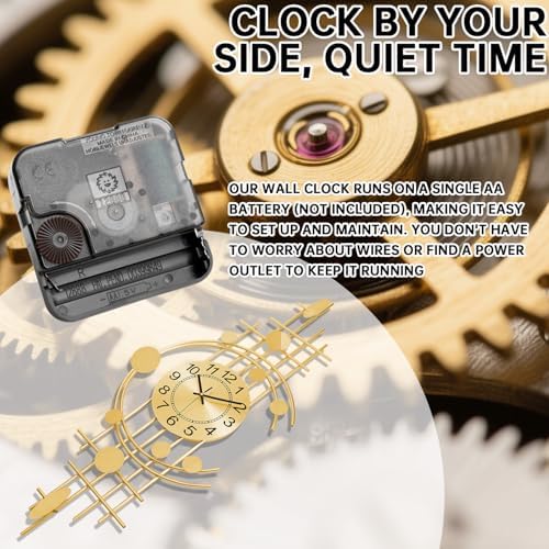 Wall Clock for Living Room, Silent Quality Quartz Battery Operated, Bedroom - Image 3