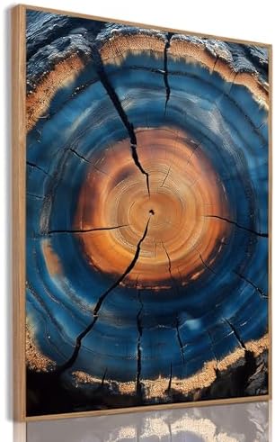 Tree Ring Wall Art Framed, Modern Nature Decor by IBHJSARTWallArt