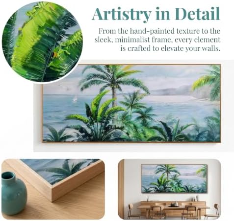 Anolyfi Palm Tree Picture Green Tropical Wall Art - Image 4
