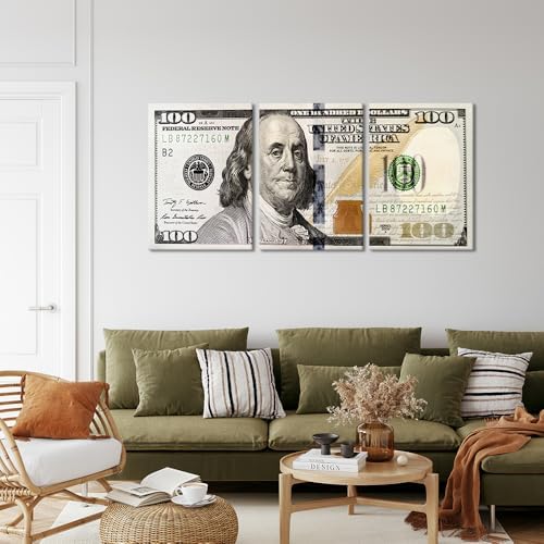 3pcs Black and White Picture Poster Prints 100 Cash Money Collection Home DéCor - Image 2