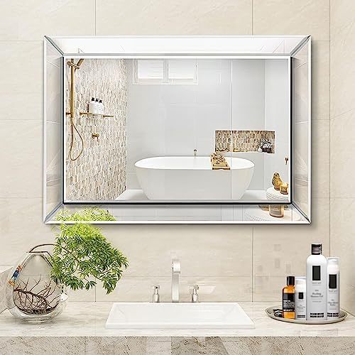 Pregaspor Wall Mirror for Bathroom, Polished Beveled for Over Sink - Image 3