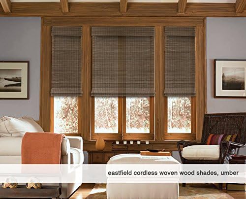 Cordless Woven Wood Roman Shades, 50W x 60H, Hatteras Cocoa, Sizes 20-72 Wide - Image 2