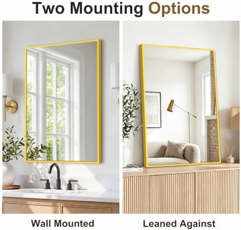 Bathroom Vanity Mirror for Over Sink, 30x20 Inch Matte Gold Mirror - Image 2