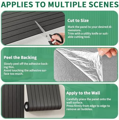 Peel and Stick PVC Slat Wall Panel 118"x15.75" Faux Wood Slat Panels, - Image 6