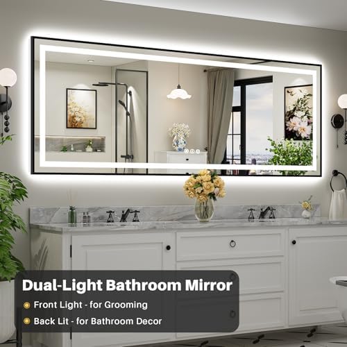 96x36 Inch LED Bathroom Mirror - Image 2