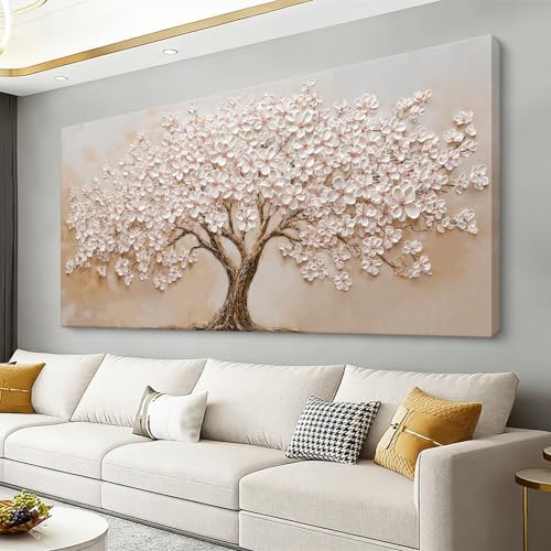 Large Flower Tree Wall Art Decor 35"x70" Large Wall Art by HXSRQFAART