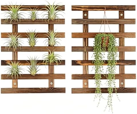 Pack of 2 Vertical Wooden Wall Planter Trellis by JOYFERNAL