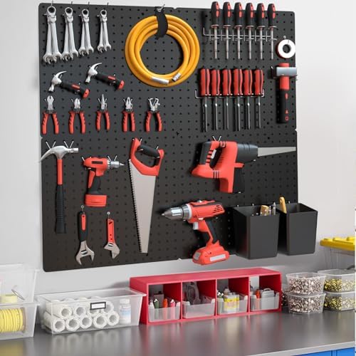 FZK Modular Plastic Peg Board Wall Organizer Kit - Image 6
