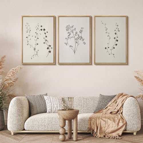 MUDECOR Framed Canvas Print Wall Art Set Botanical Sprigs - Image 2
