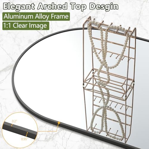 MELOMOIR 56"x18" Arched Full Length Mirror, Living Room - Image 4