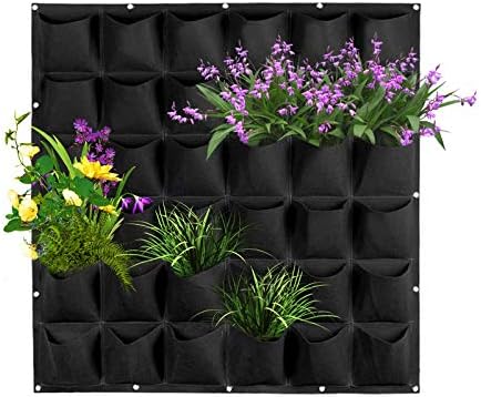 36 Pockets Hanging Planter Bags, Hanging Vertical Wall Planter Planting Grow by MOONDKIST