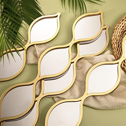Qunclay 4 Pcs Teardrop Mirror Wall Art Decorative Mirror Wall Decor - Image 3