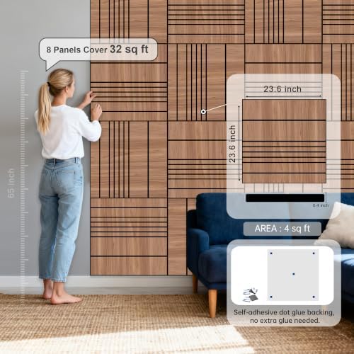 WoveN SounD Acoustic Wall Panels, 8 Pack, 23.6x23.6 in - Image 2