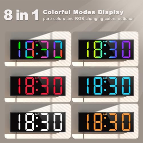 JALL 12'' Digital Wall Clock Large LED Display, Wall Clock - Image 3