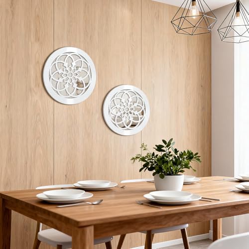 Set of 2 Boho Round Wall Mirror - Image 6