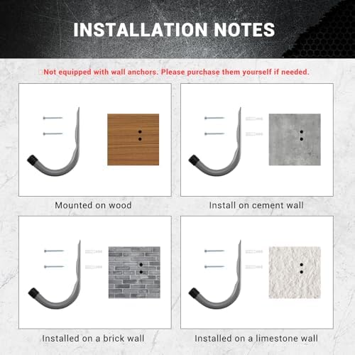Garage Hooks, 4 Inch Heavy Duty Steel J Hooks - Image 5