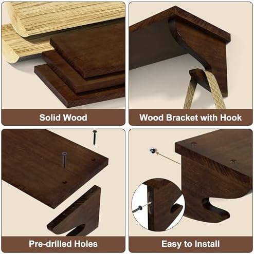 Alsonerbay 17-Inch Wood Floating Shelves - Image 5