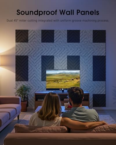 Sound Proof Foam Panels for Walls Self-Adhesive, 18 Pack 12" X 12" - Image 2