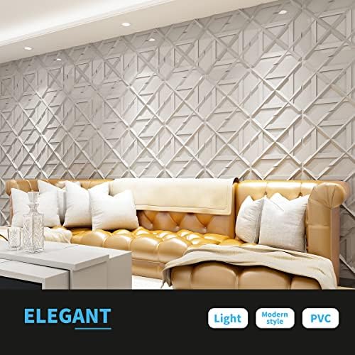 Art3d Decorativ PVC Glue-Up 3D Wall Panel, 19.7 x 19.7 in - Image 3
