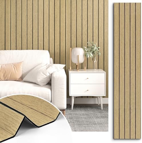 Wood Panels for Walls 3D Textured Faux Wood Acoustic Wall Panels by STICKEEP