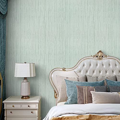 VaryPaper 15.7''x315'' Light Green Grasscloth Peel and Stick Wallpaper Textured - Image 4