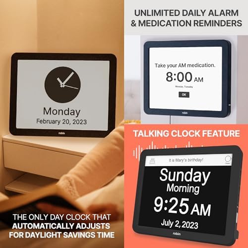 Robin Day Clock 2026 for Seniors, Easy-to-Read Display for Elderly, Day Date - Image 2