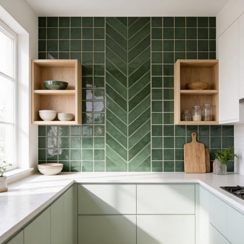 Select 5 Pack Peel and Stick Backsplash Chevron Tiles, 12x12 in - Image 5