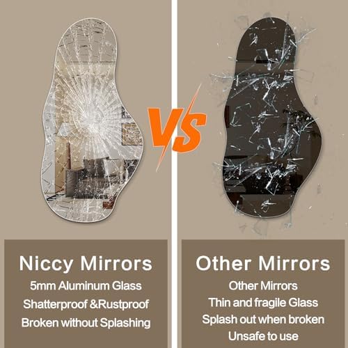 Niccy Irregular Full Length Mirror, Cloud Wall-Mounted Mirror - Image 3