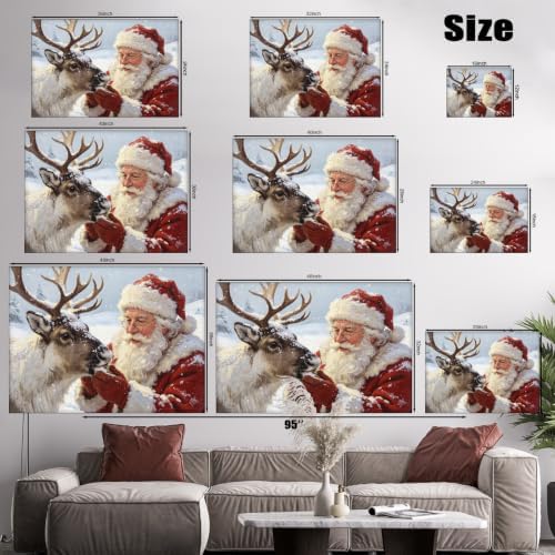 AVANT GARDE CANVAS Christmas Canvas Wall Art, Santa Claus Feeding Reindeer - Image 6