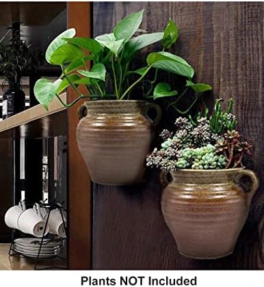 Dahlia Ceramic Vertical Wall Hanging Succulent Planter Flower Pot, Style 3 - Image 3