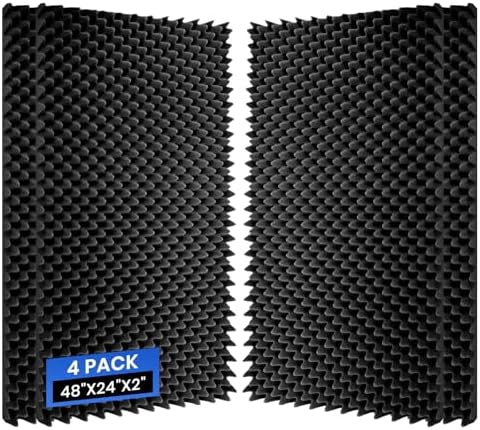 4 Pack Acoustic Foam Panels, High Density Noise Cancelling Soundproofing Wall by Focusound