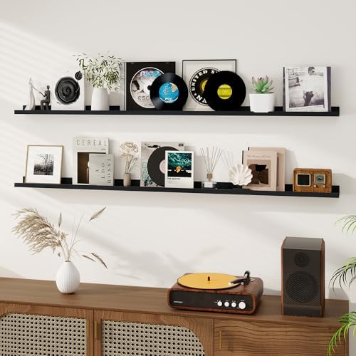 Dreamland Picture Ledge Shelf for Wall, Floating Shelves Set of 2, 72 inch Long - Image 2