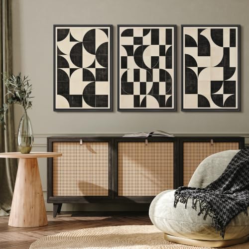 MUDECOR Framed Canvas Print Wall Art Set Geometric Blocks - Image 4