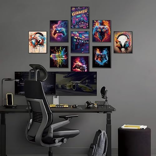 ARKZSHO Cool Game Canvas Posters Wall Art Set of 9, Retro Video Gamer - Image 7