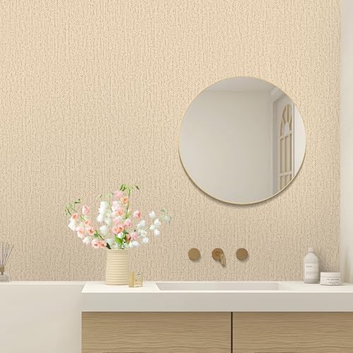 Wallpaper Peel and Stick Beige Wall Paper Vintage Contact Paper 15.7inch x - Image 3