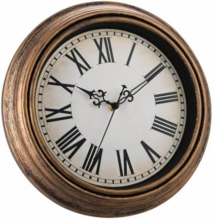 Plumeet Small Retro Wall Clock, Roman Numerals, Battery Operated - Image 4