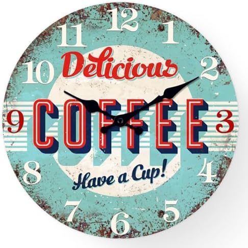 XFM Big Retro Coffee Wall Clock by XFMWallClock