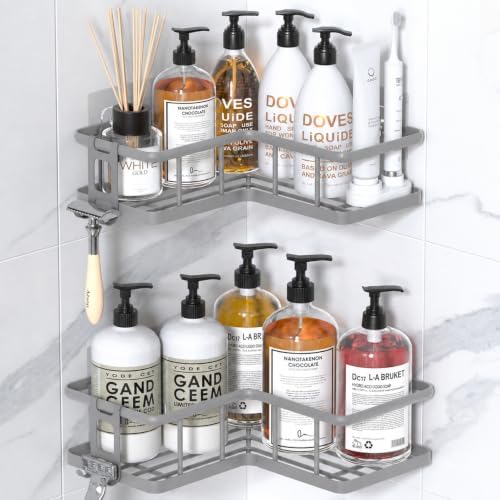 YASONIC Corner Shower Caddy Adhesive, 100% Rustproof Shower Organizer, No Drill by YASONIC