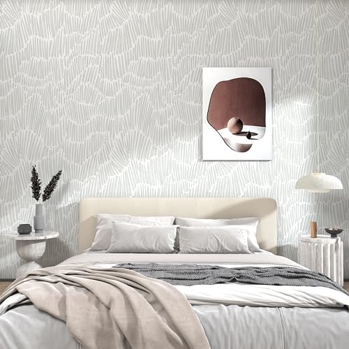 Theper Green Peel and Stick Wallpaper Modern Striped Wallpaper 17.3"×197" - Image 5