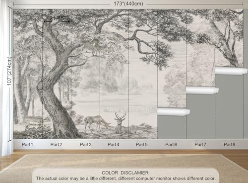 Forest Wallpaper Peel and Stick Woodland Landscape Wall Mural - Image 3