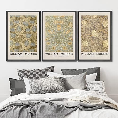 MUDECOR Framed Canvas Print Wall Art Set William Morris Floral Tapestry Pattern - Image 2