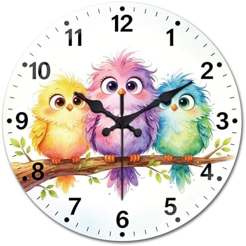 peacoblue Cartoon Bird Wall Clocks Battery Operated by PEACOBLUE