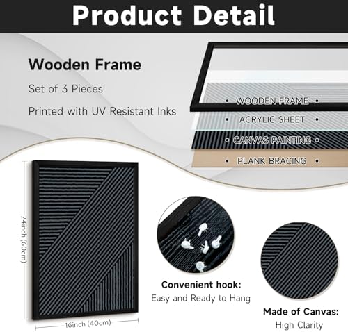 Modern Abstract Pictures Wall Art Boho Neutral Canvas Wall Art Minimalist Line - Image 2