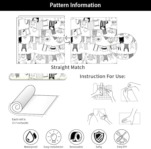 REDAMANCY Black and White Laundry Clothes Line Painting Modern Abstract Art - Image 7