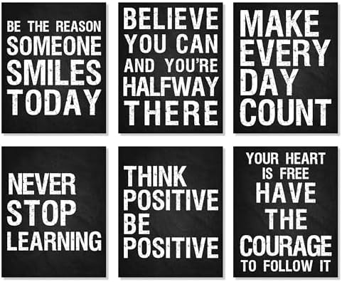 L&O Goods Motivational Wall Art – Set of 6 • Inspirational 8×10 Glossy Poster by LOGoods