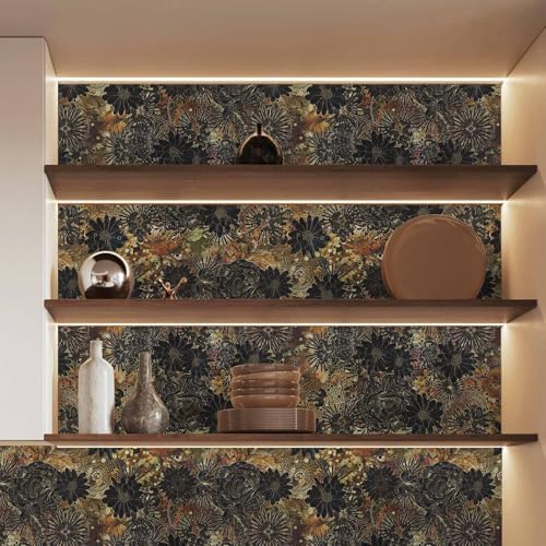 Abyssaly Boho Floral Peel and Stick Wallpaper Vintage Flower Contact Paper - Image 5