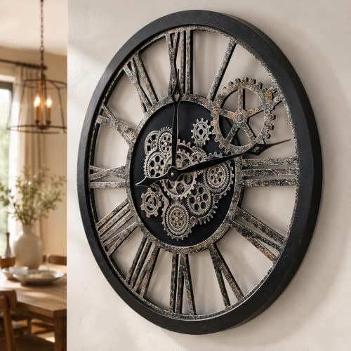 The B-Style 36" Large Wall Clock Black and Bronze by TheB-StyleTB