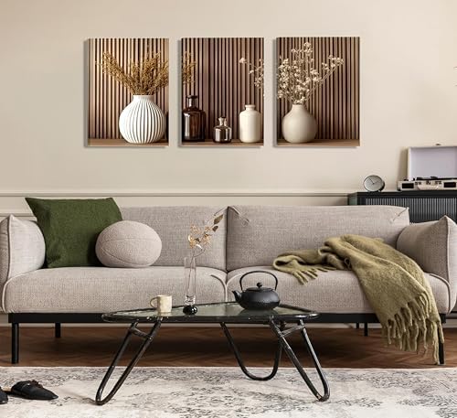 Framed 3Pcs Minimalist Floral Canvas Wall Art 12x16 inches - Image 2