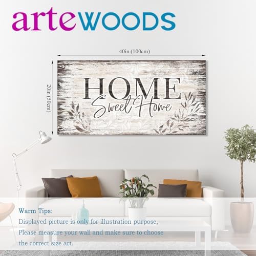 arteWOODS Home Sweet Home Wall Art Sign Large Dark Brown Farmhouse Wall Sign - Image 7